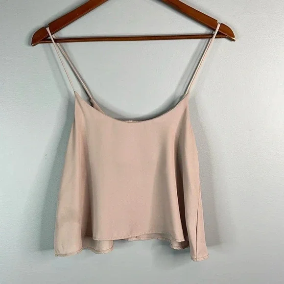 BRANDY MELVILLE Tan Crop Cami Top Spaghetti Straps One Size As Is - Picture 8 of 8